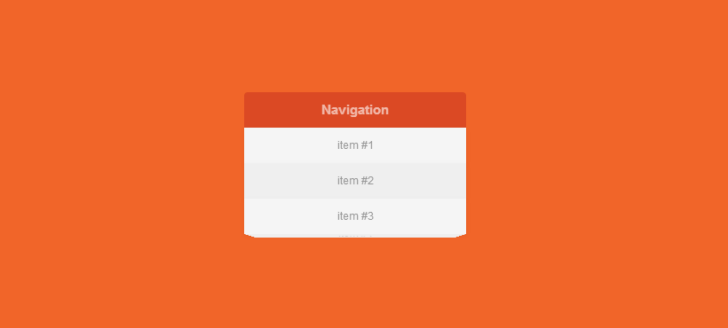 Navigation dropdown with unfold effect